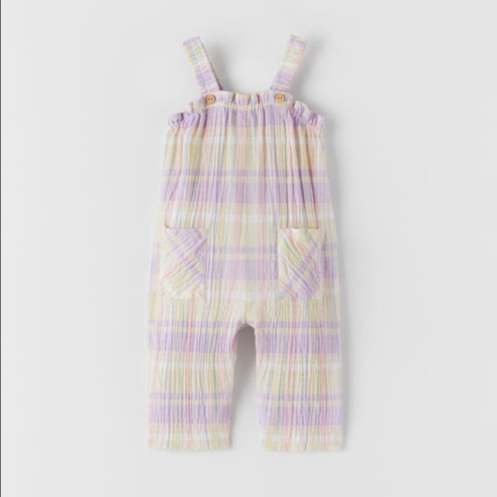 ZARA Textured Checkered Jumpsuit